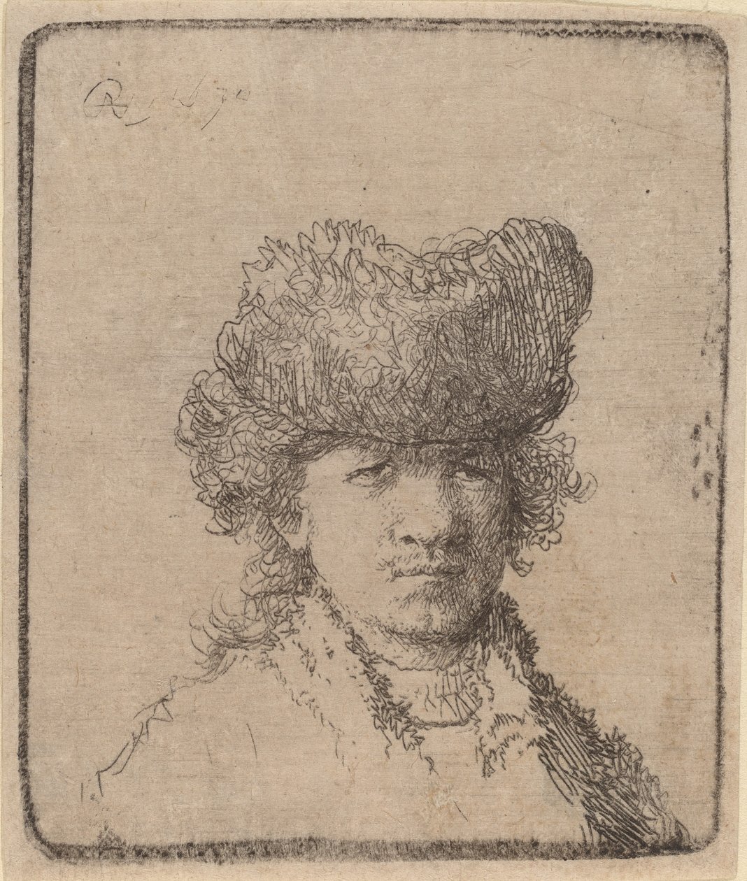 Autoretrat amb gorra de pell, 1630. finlandès tekijältä Unbekannt