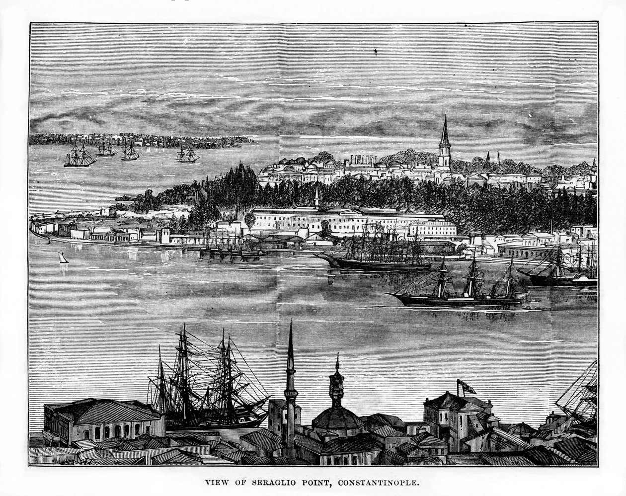 Seraglio Point, Konstantinopoli, Turkki, 1800-luku tekijältä Unbekannt