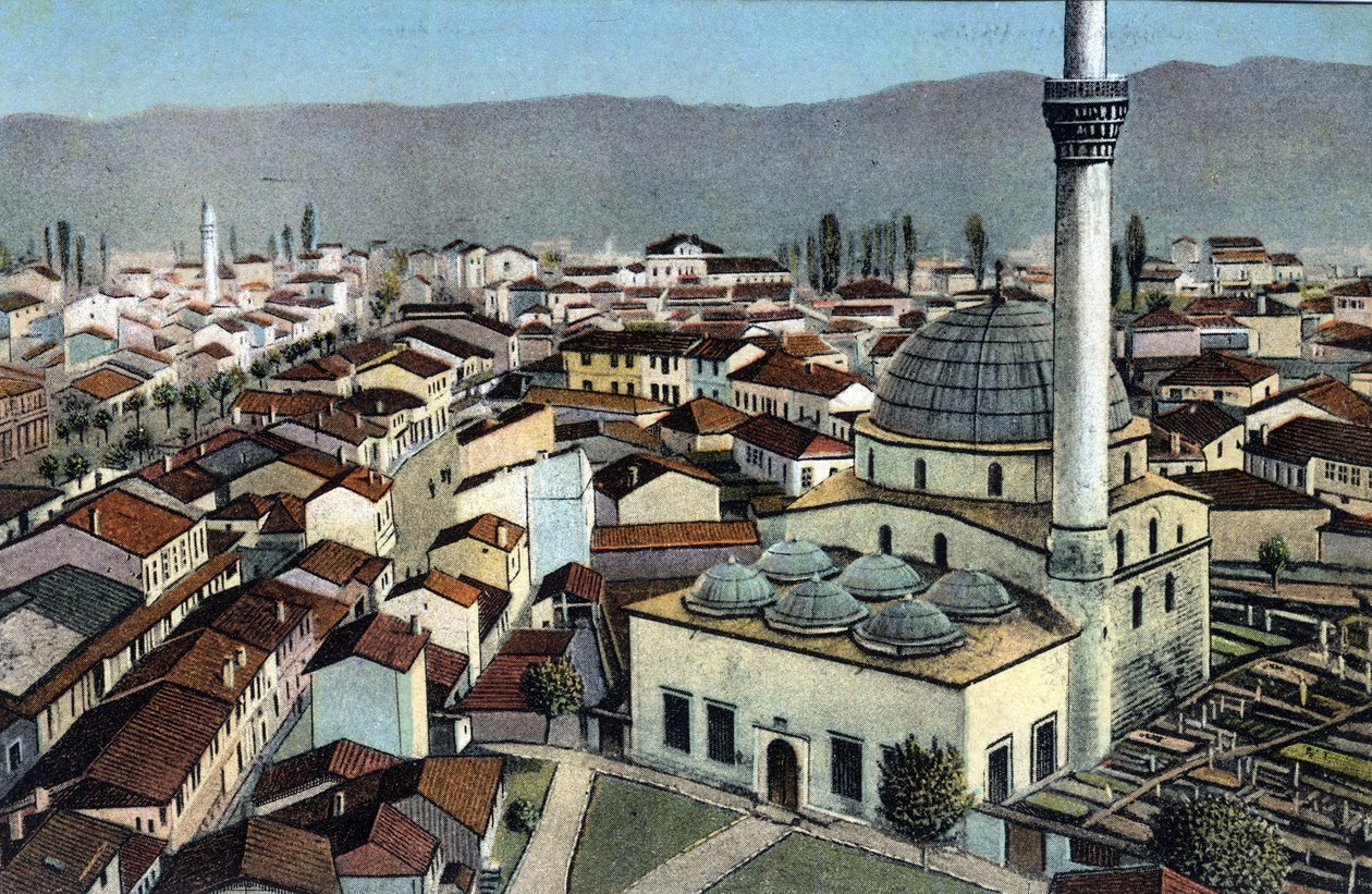 Serbia, Monastir: näkymä moskeijasta, Monastir on nimeltään desormais Bitola ja sijaitsee Makedoinassa - Postikortti 1914-1918 tekijältä Unbekannt
