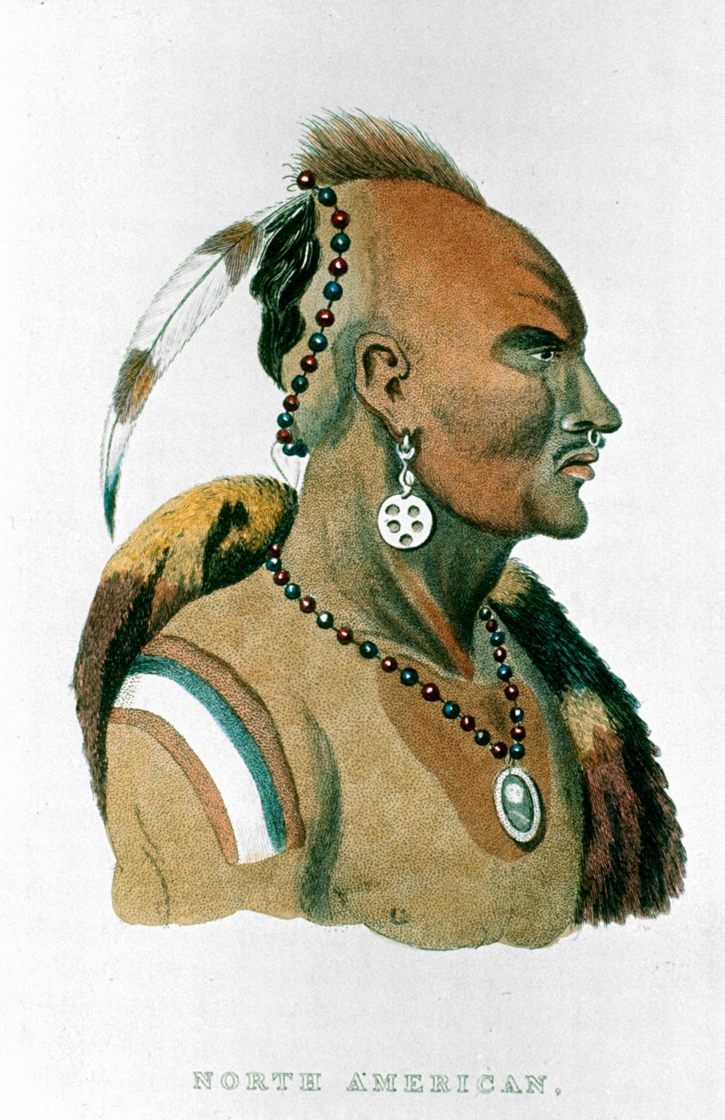 Sewessissing, Iowan intiaanien Pohjois-Amerikan tasangon intiaanien päällikkö, 1837 tekijältä Unbekannt