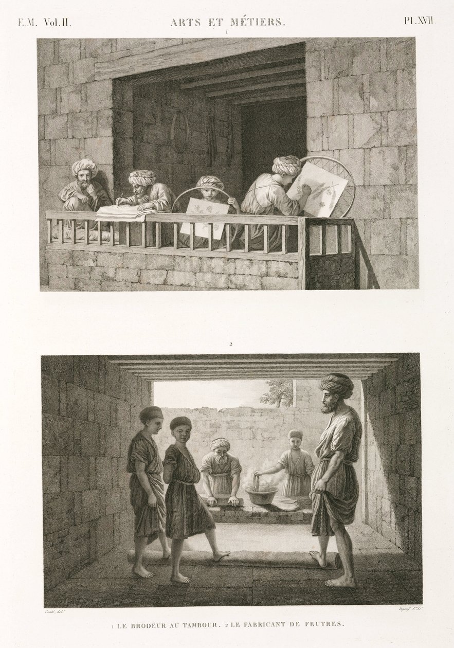 Ompelu Kirjonta ja huovan valmistus, Egypti, n. 1798 tekijältä Unbekannt