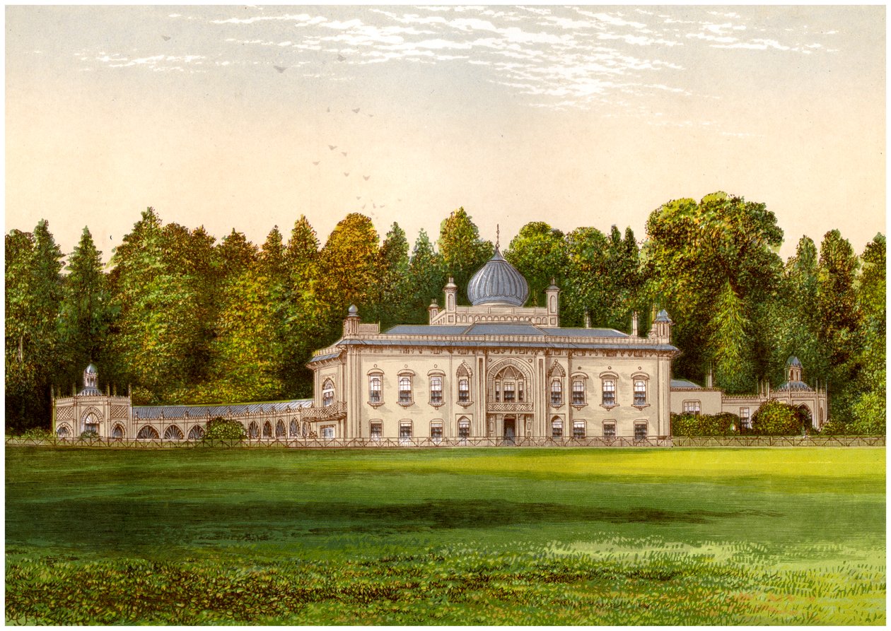 Sezincote, Gloucestershire, Baronet Rushoutin koti, vuodelta 1880 tekijältä Unbekannt
