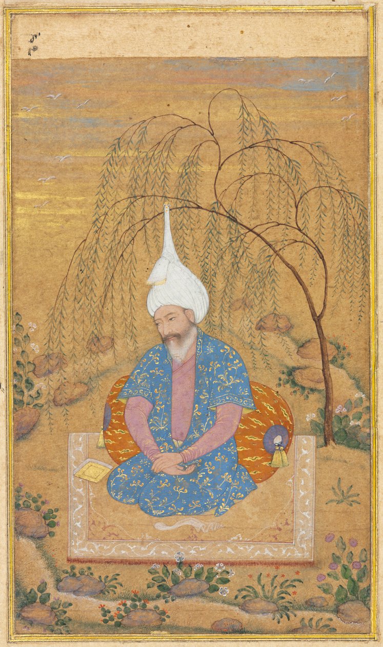 Shah Tahmasp I 1514-1576 Istuu maisemassa, n. 1575. tekijältä Unbekannt