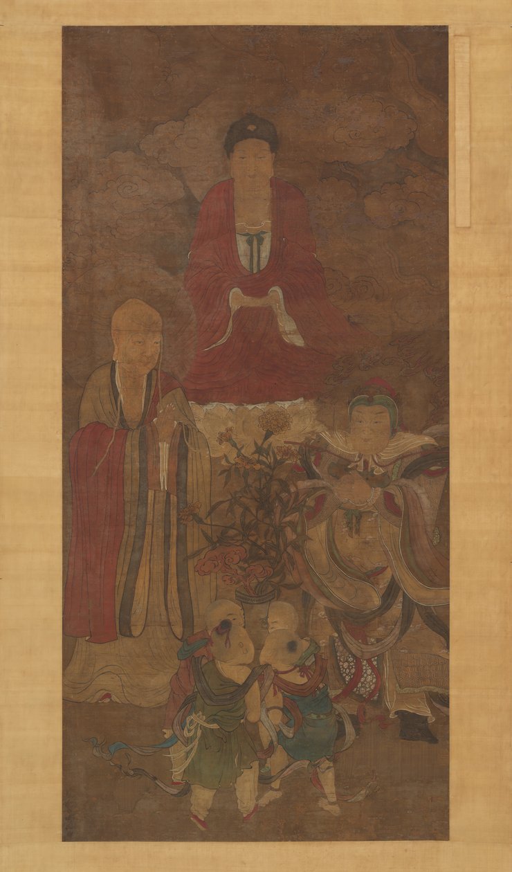 Shakyamuni luohan, taivaallinen kuningas, ja pojat, 1600-luvun alku. tekijältä Unbekannt