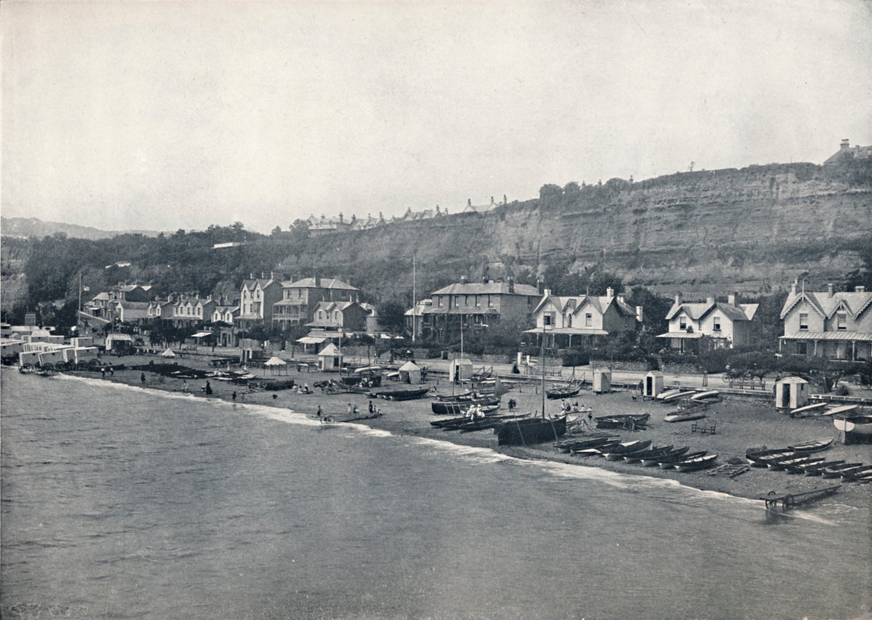 Shanklin - Näkymä rannalle ja kukkuloille, 1895 tekijältä Unbekannt