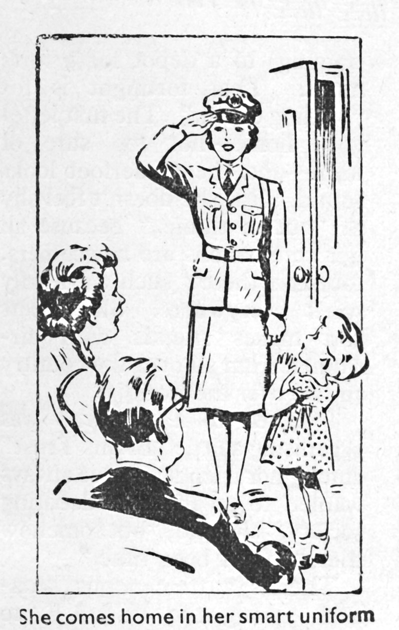 Hän tulee kotiin tyylikkäässä univormussaan, 1940 tekijältä Unbekannt