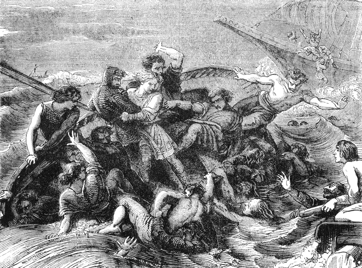 Henrik I:n pojan prinssi Williamin haaksirikko 1120, 1800-luku tekijältä Unbekannt