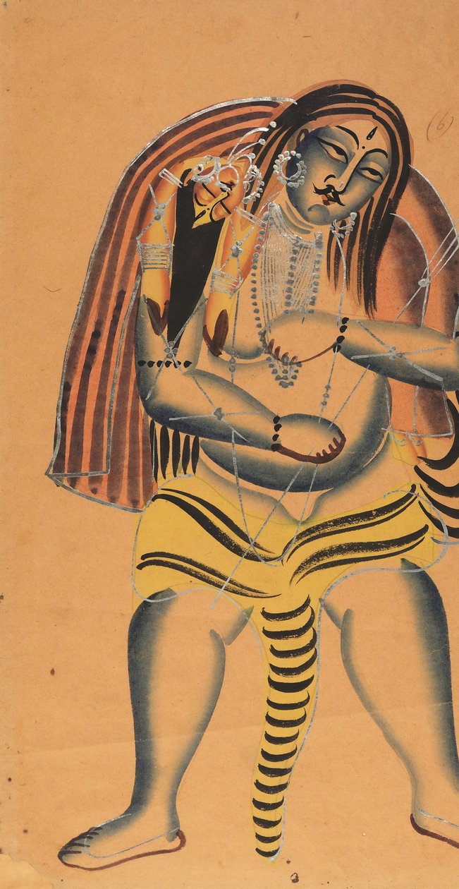 Shiva kantaa Satin ruumista, n. 1865-75. tekijältä Unbekannt