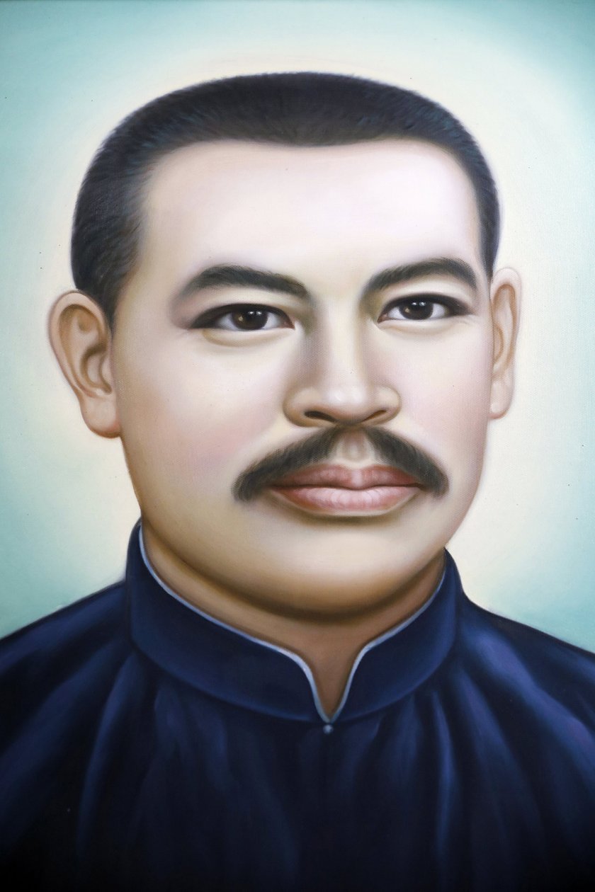 Kauppa, jossa myydään uskonnollisia kristillisiä esineitä. Isä Francois Xavier Truong Buu Diep. Muotokuva. Ho Chi Minh City. Vietnam tekijältä Unbekannt