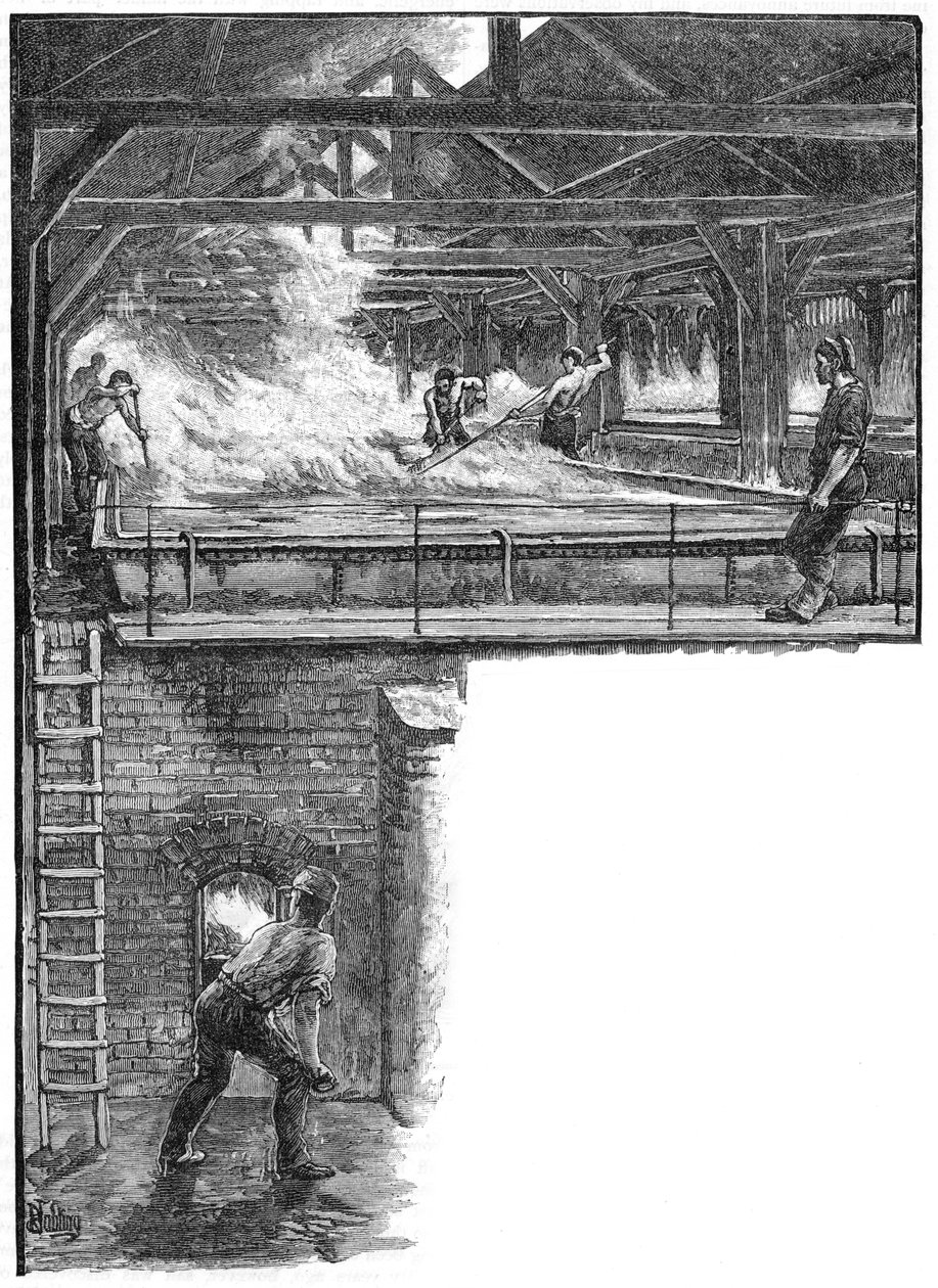 Suolan lapioiminen South Durham Salt Worksissa, 1884 tekijältä Unbekannt