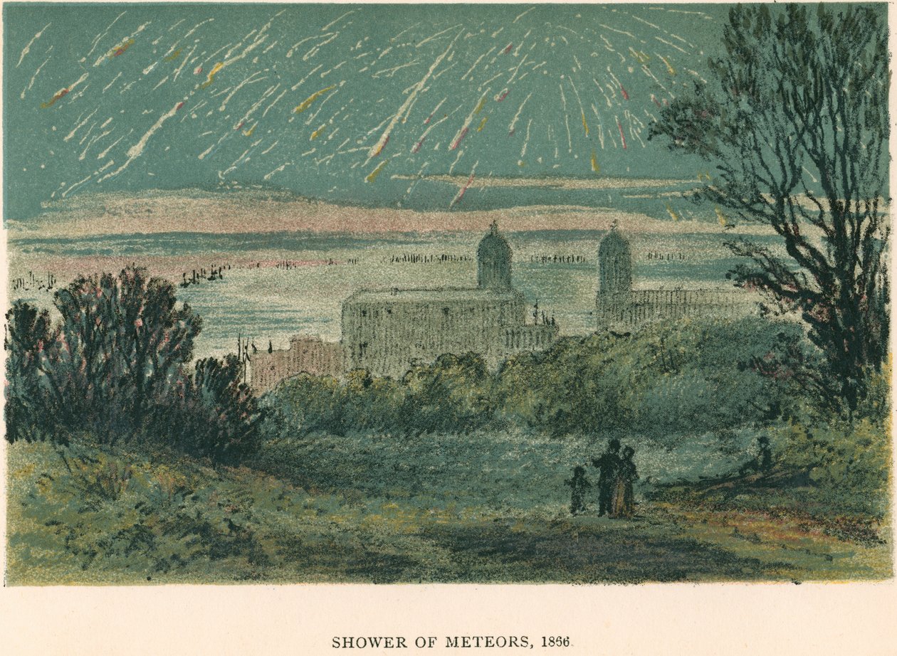 Meteorisuihku Leonidit havaitsivat Greenwichin yllä Lontoossa, 1866 1884 tekijältä Unbekannt