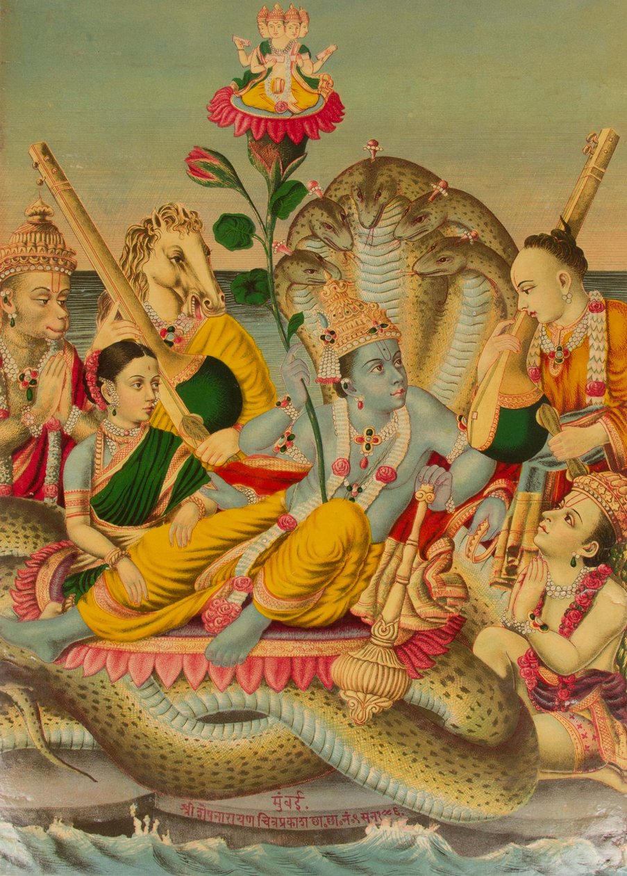 Shri Sesha Narayan, Vishnu Narayan on Shesha, 1886. tekijältä Unbekannt