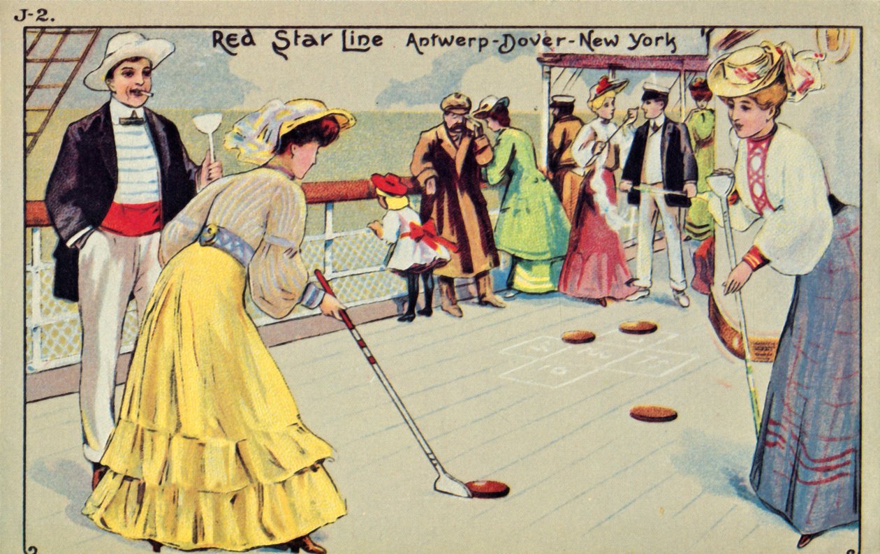 Shuffleboard Red Star Line -matkustaja-aluksella, 1907. tekijältä Unbekannt