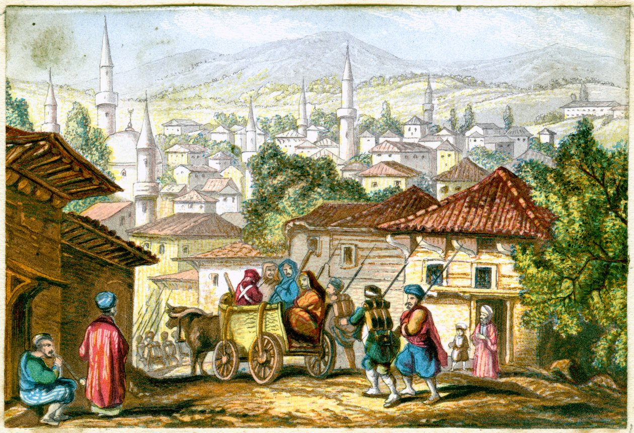 Shumla. Kaupunki Bulgarian koillisosassa 1800-luvulla tekijältä Unbekannt