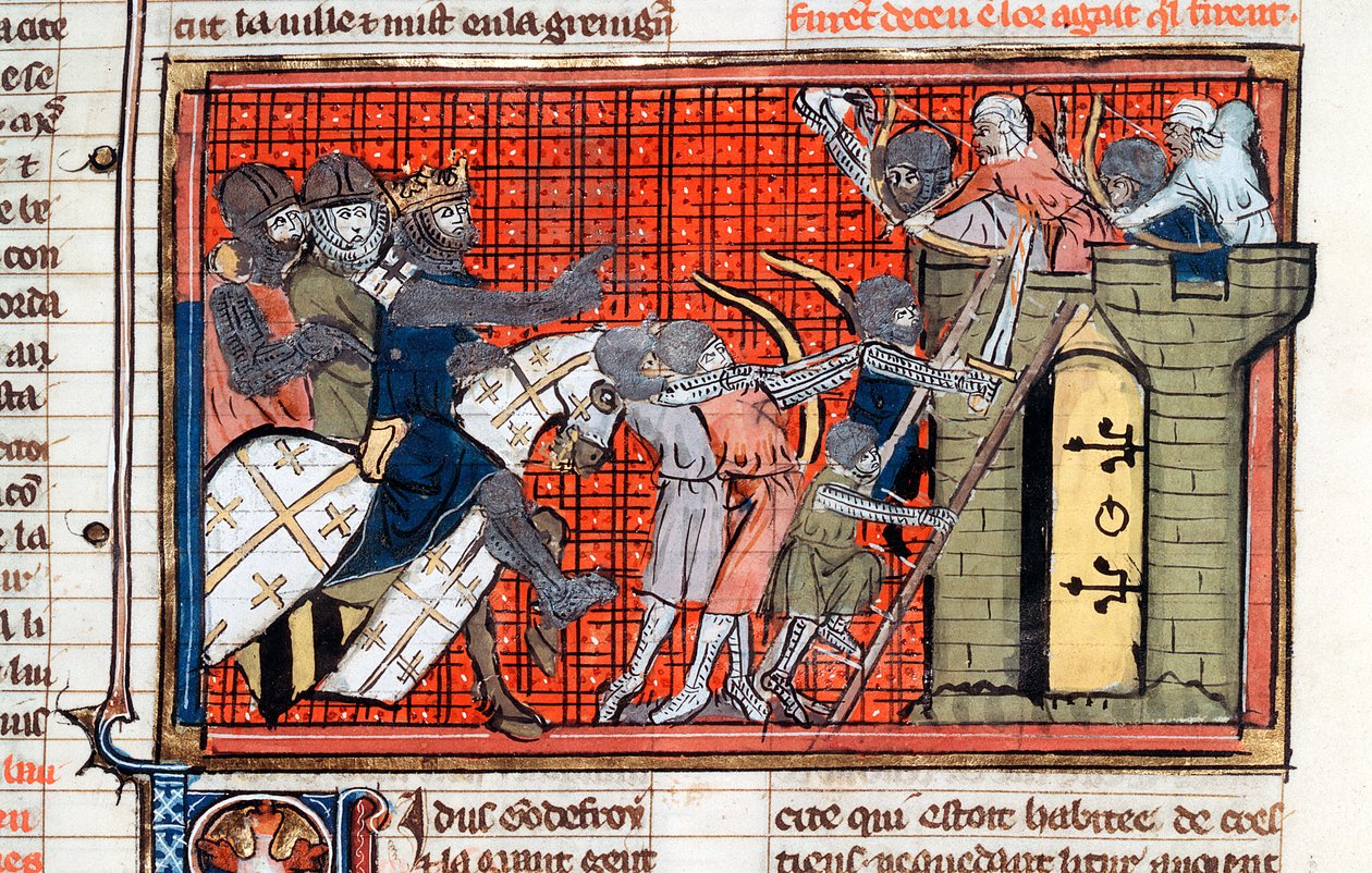 Godefroy de Bouillonin johtaman kaupungin piiritys, c1099, 1300-luku tekijältä Unbekannt