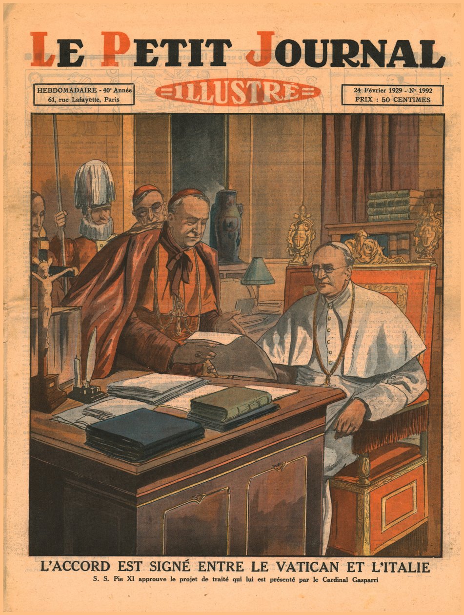 Vatikaanin ja Italian välinen sopimus allekirjoitettiin 1929. tekijältä Unbekannt