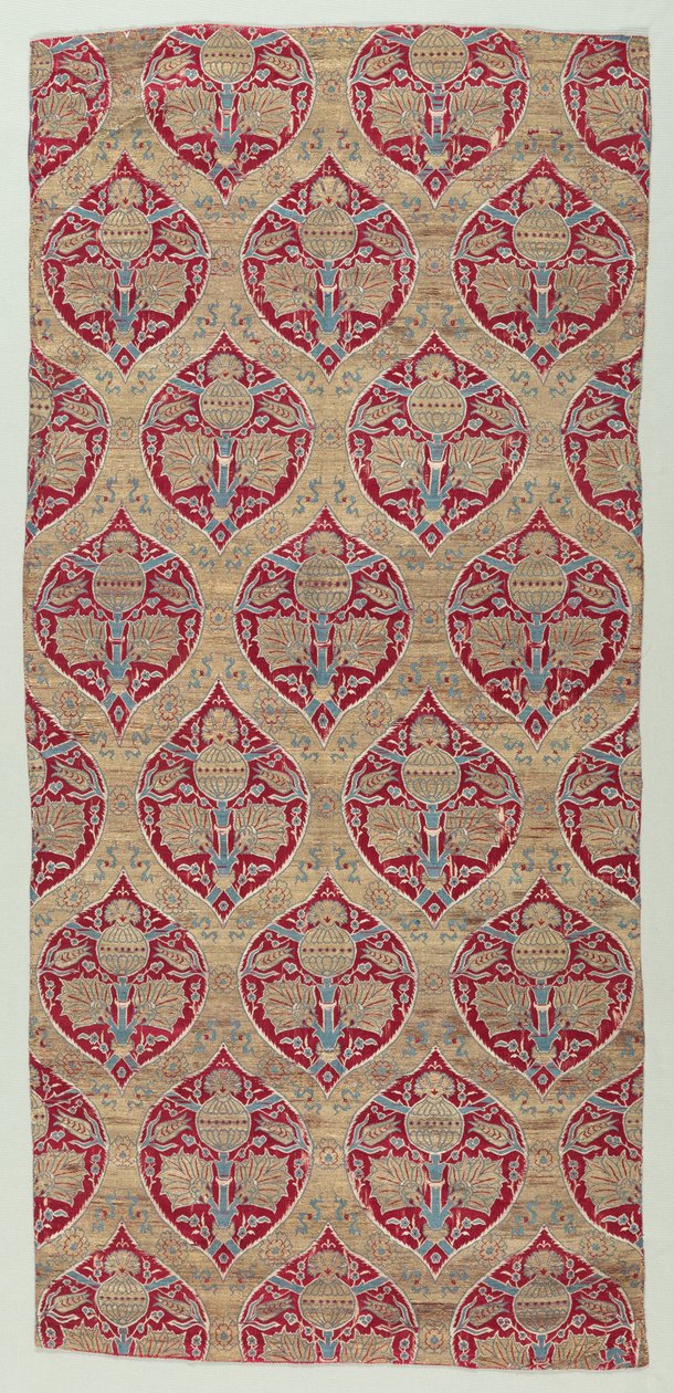 Silkki- ja kultabrokaadifragmentit, 1600-1650. tekijältä Unbekannt