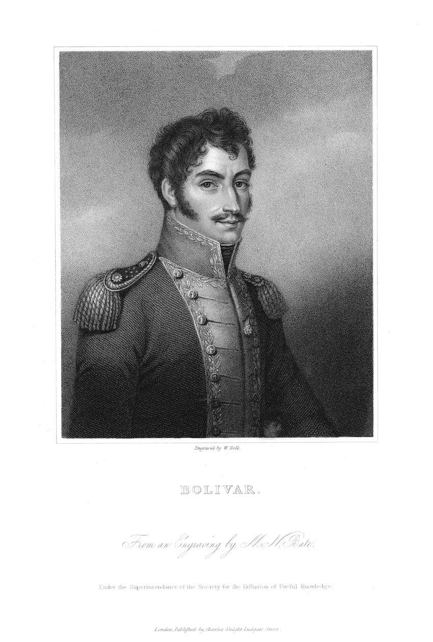 Simon Bolivar, 1800-luvun Etelä-Amerikan vallankumouksellinen tekijältä Unbekannt
