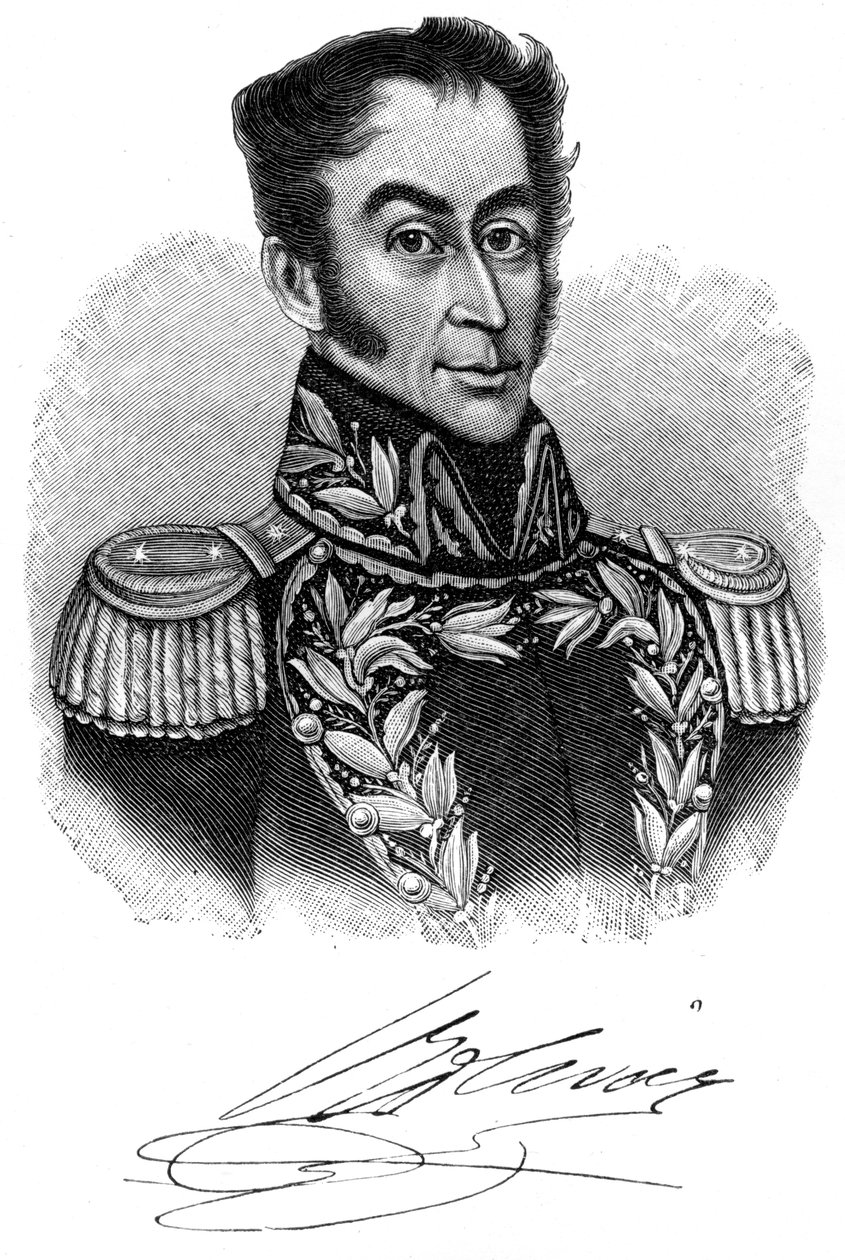 Simon Bolivar, 1800-luvun Etelä-Amerikan vallankumouksellinen johtaja, 1901 tekijältä Unbekannt