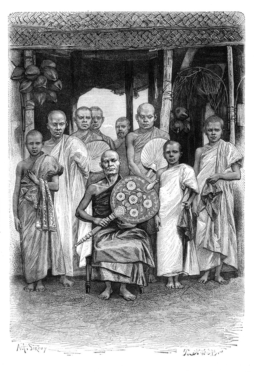 Singgalese Buddhist Priests, Sri Lanka, 1895 tekijältä Unbekannt