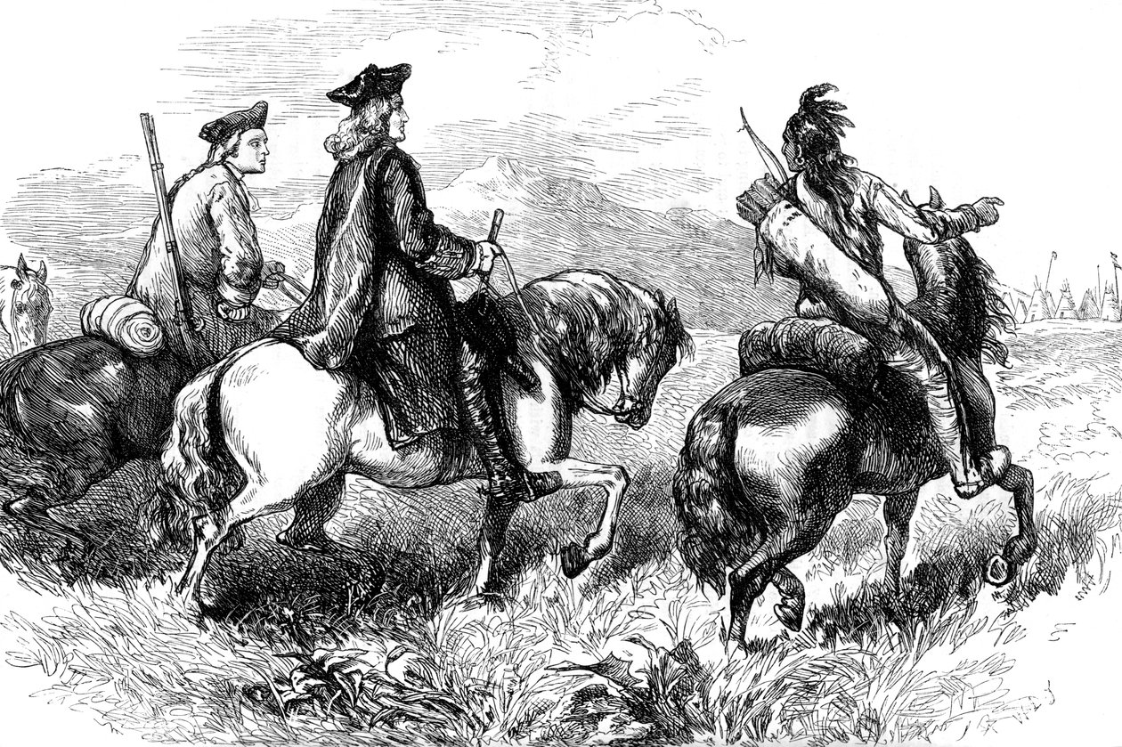 Sir Alexander Cuming matkalla Cherokeesiin Etelä-Carolinaan, c1730 c1880 tekijältä Unbekannt