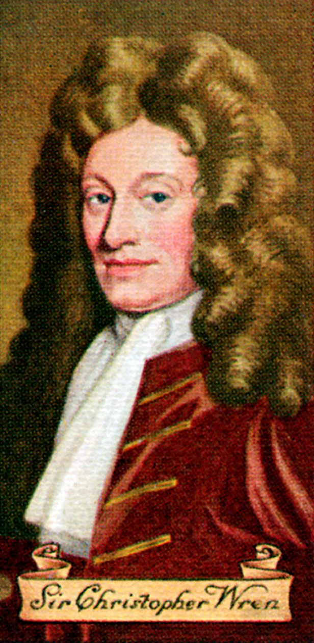 Sir Christopher Wren, otettu savukekorttisarjasta, 1935 tekijältä Unbekannt