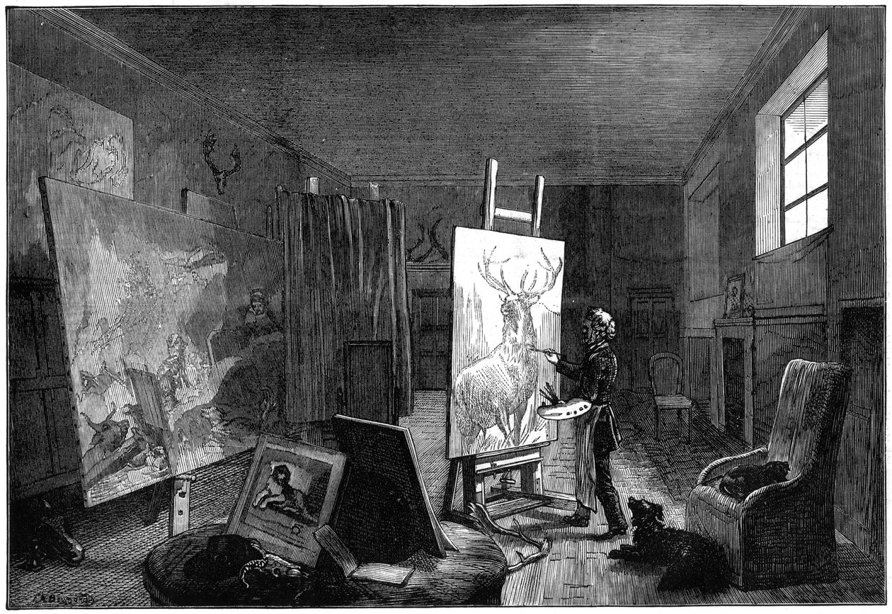 Sir Edwin Landseers 1802-1973 studio, Brighton, East Sussex, 1874 tekijältä Unbekannt