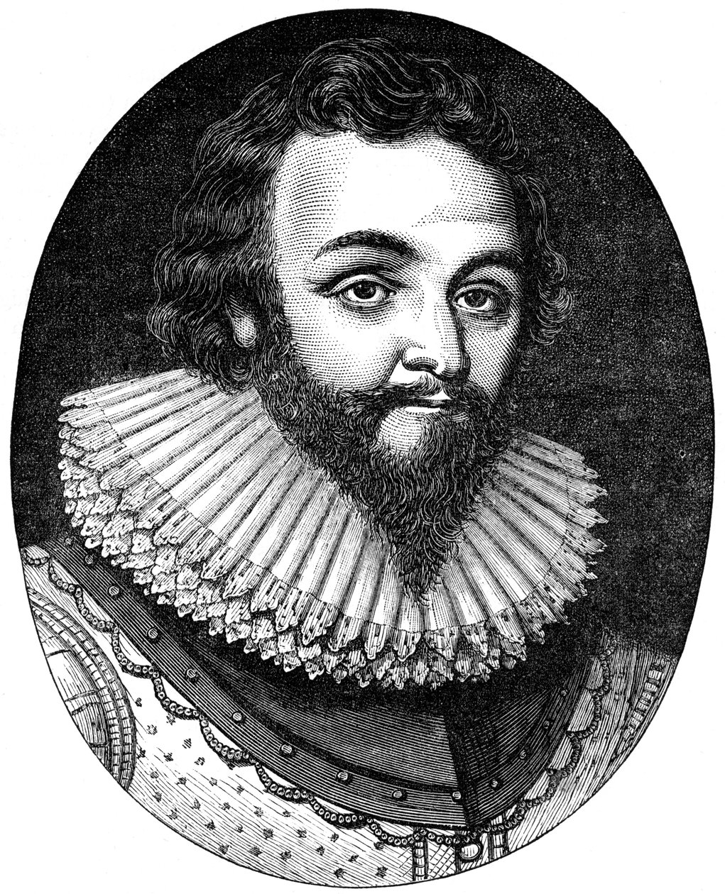 Sir Francis Drake, 1500-luvun englantilainen navigaattori ja yksityismies, vuodelta 1880 tekijältä Unbekannt