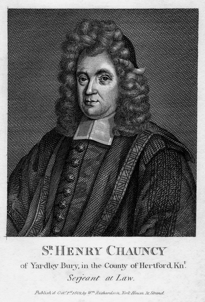 Sir Henry Chauncy, englantilainen lakimies, kouluttaja ja antiikkimies, 1802 tekijältä Unbekannt