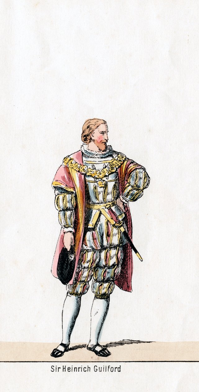 Sir Henry Guildford, pukusuunnittelu Shakespearen näytelmään, Henry VIII, 1800-luku tekijältä Unbekannt