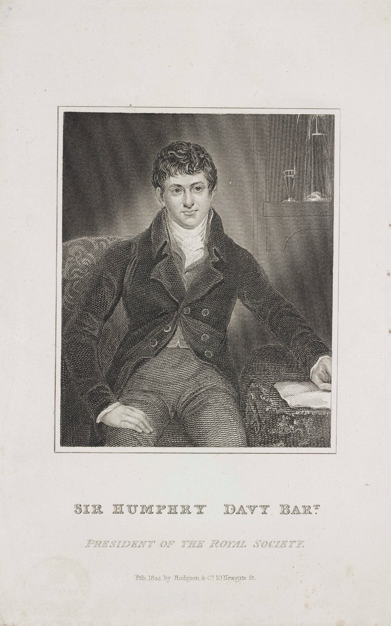 Sir Humphry Davy, englantilainen kemisti, n. 1824 tekijältä Unbekannt