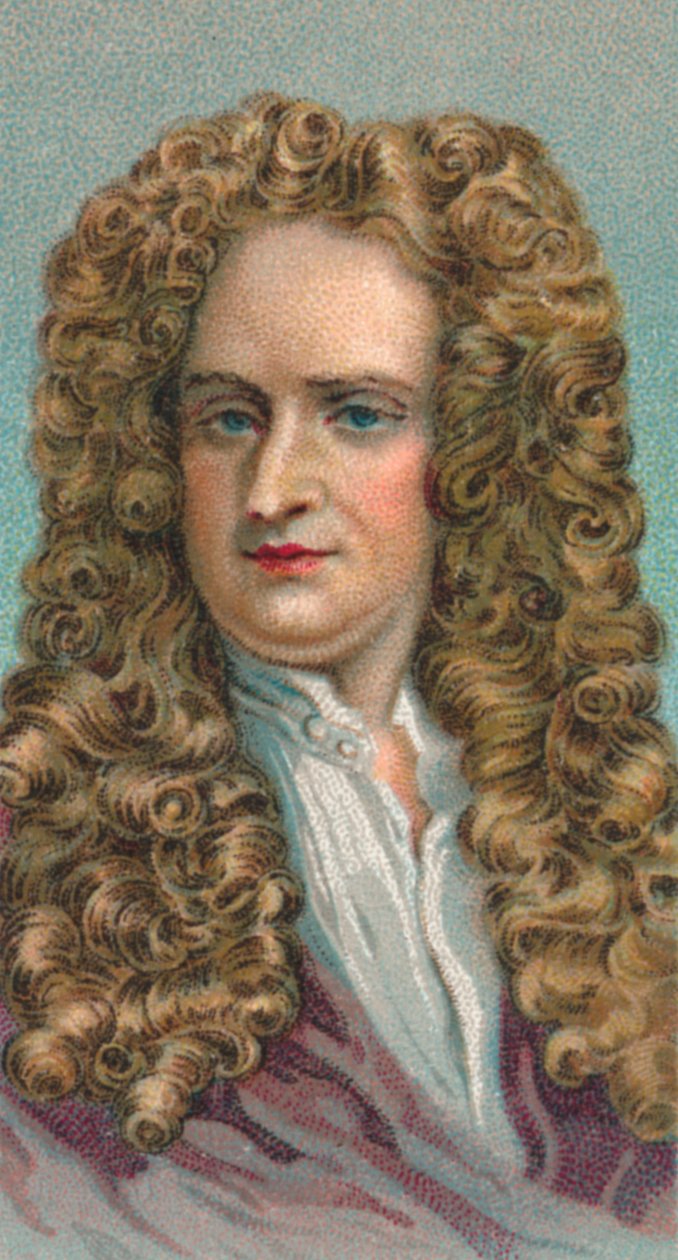 Sir Isaac Newton 1643-1727, englantilainen matemaatikko, tähtitieteilijä ja fyysikko, 1924 tekijältä Unbekannt