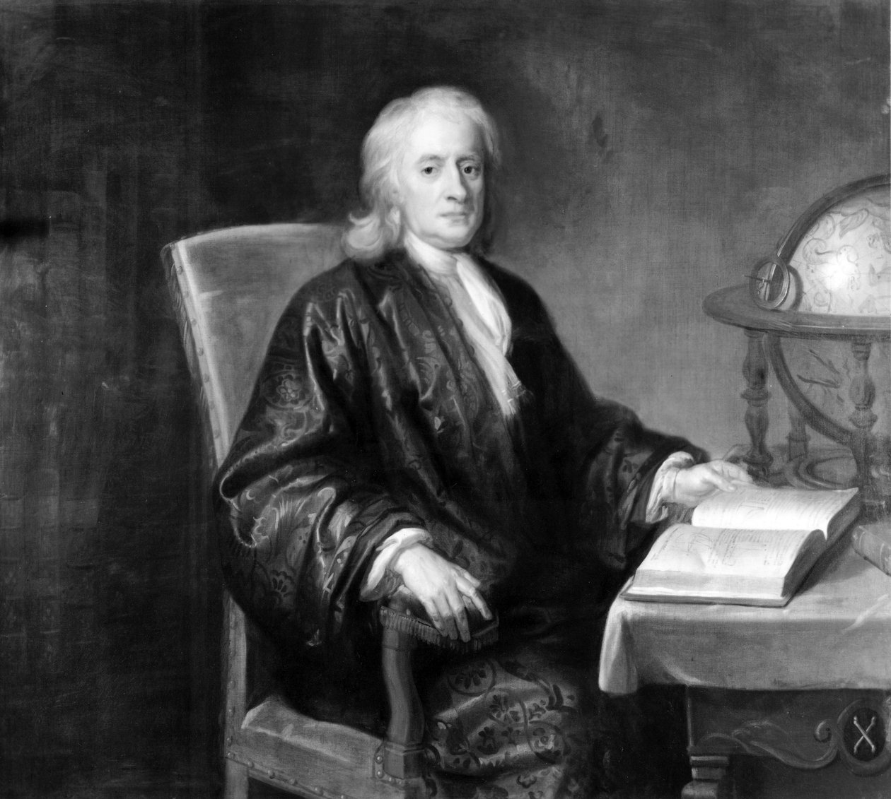 Sir Isaac Newton, englantilainen matemaatikko ja fyysikko, n. 1720 tekijältä Unbekannt