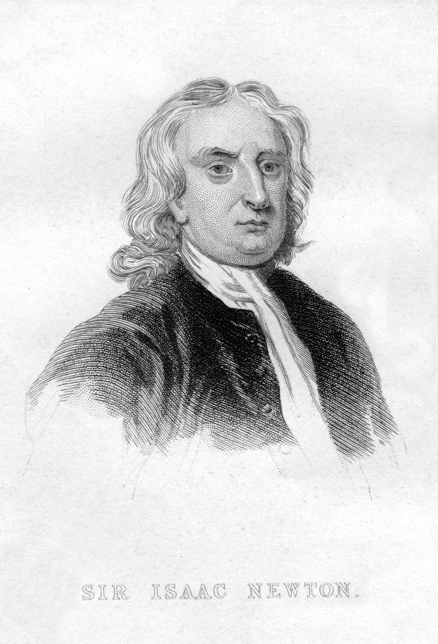 Sir Isaac Newton, englantilainen matemaatikko, tähtitieteilijä ja fyysikko tekijältä Unbekannt