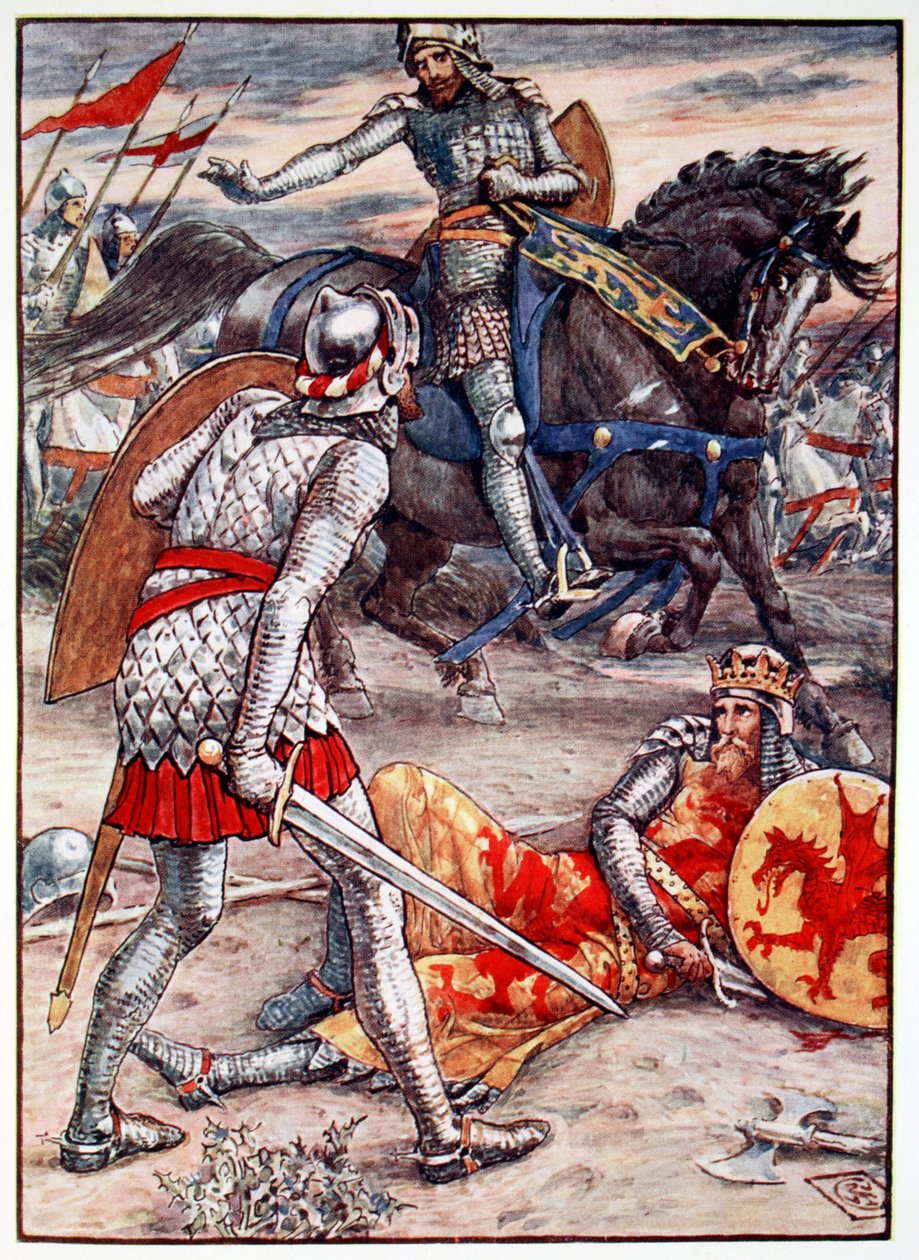 "Sir Lancelot kieltää Sir Borsia tappamasta kuningasta", 1911 tekijältä Unbekannt