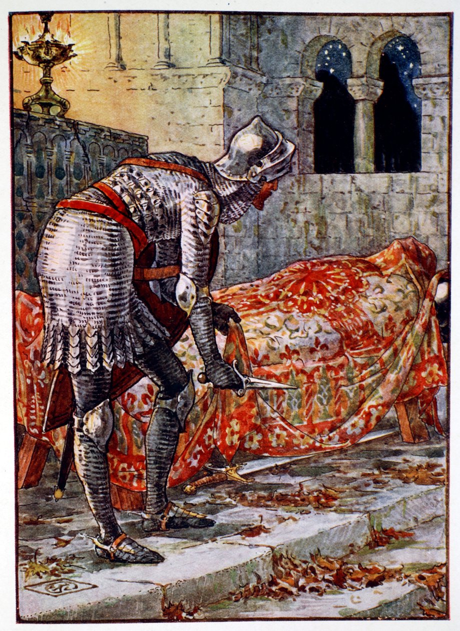 "Sir Lancelot vaarallisessa kappelissa", 1911 tekijältä Unbekannt