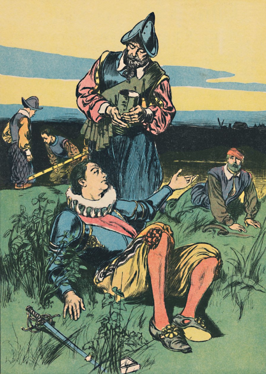 Sir Philip Sidney ja kuoleva sotilas, 1907 tekijältä Unbekannt