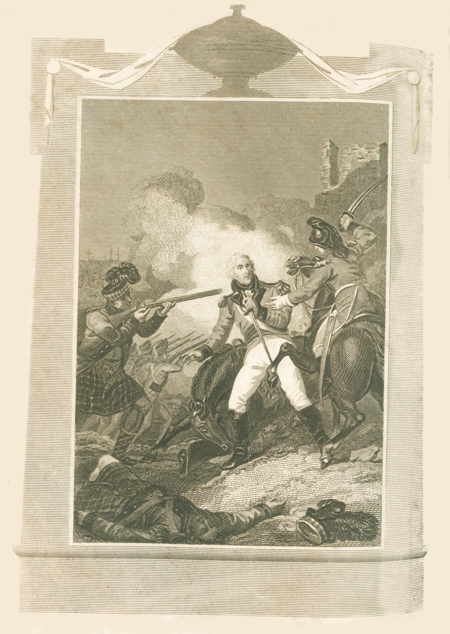 Sir Ralph Abercrombie Aleksandrian taistelussa, 1801, 1816. tekijältä Unbekannt