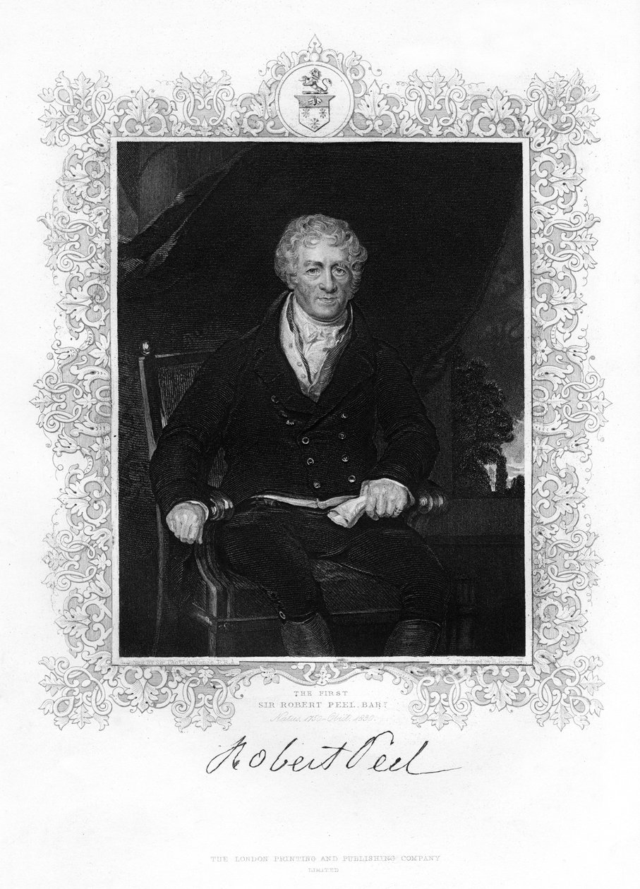 Sir Robert Peel, brittiläinen teollisuusmies, 1800-luku tekijältä Unbekannt