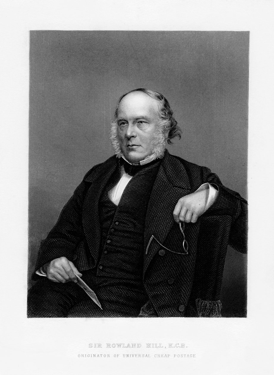 Sir Rowland Hill, brittiläinen opettaja, pamflettäjä ja pennipostituksen luoja, 1800-luku tekijältä Unbekannt