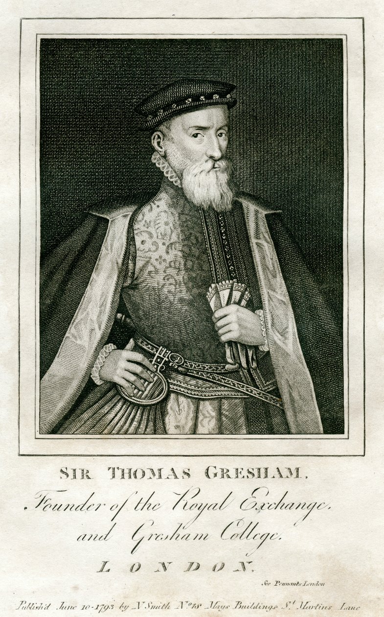 Sir Thomas Gresham, brittiläinen kauppias ja rahoittaja, 1500-luku 1793 tekijältä Unbekannt