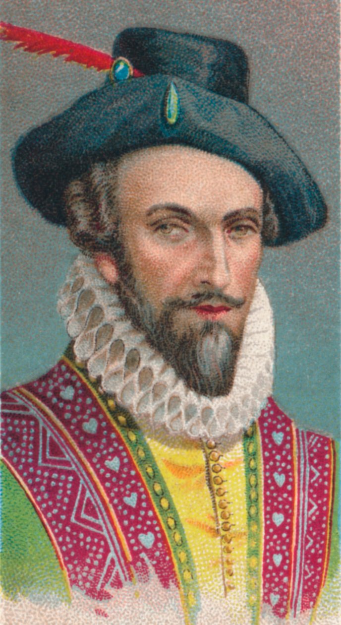 Sir Walter Raleigh, englantilainen kirjailija, runoilija, hovimies, seikkailija ja tutkimusmatkailija, 1924 tekijältä Unbekannt