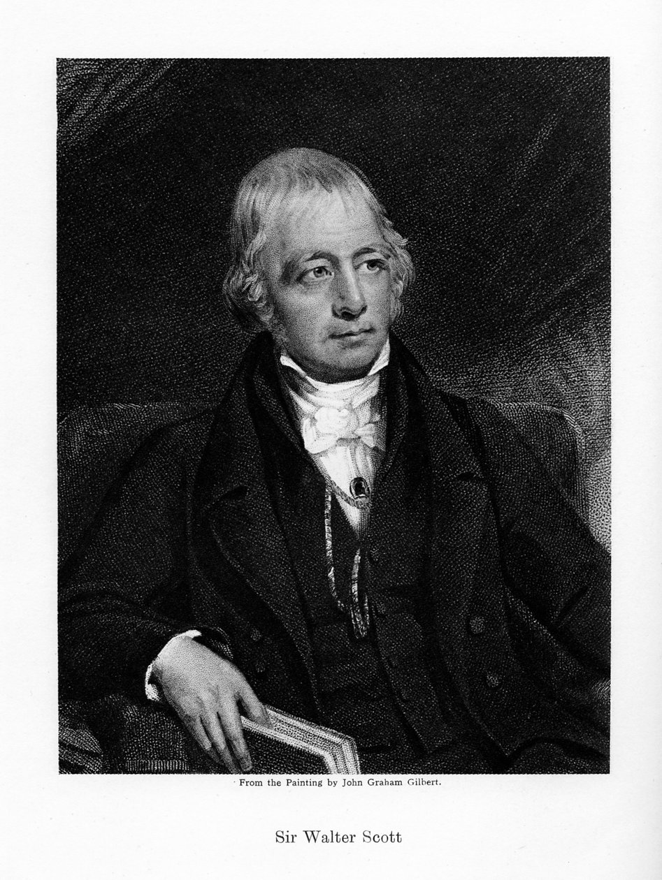 Sir Walter Scott, 1. Baronet, tuottelias skotlantilainen historiallinen kirjailija ja runoilija, 1800-luku tekijältä Unbekannt