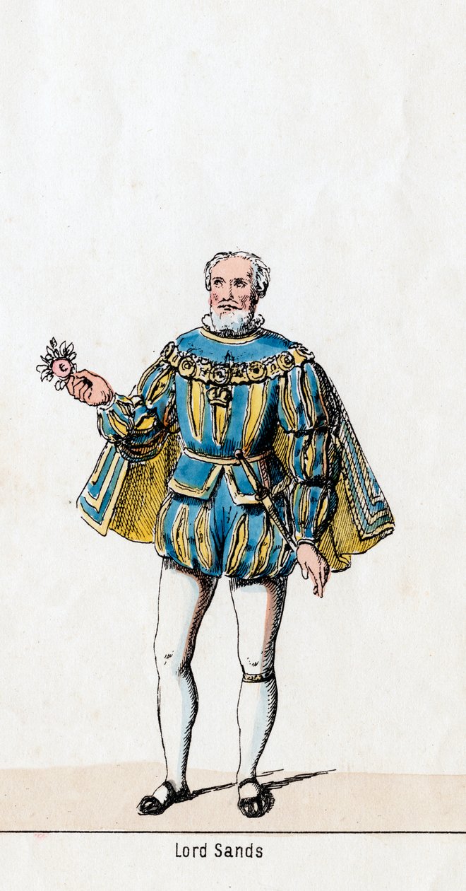 Sir William Sands, pukusuunnittelu Shakespearen näytelmään Henry VIII, 1800-luku tekijältä Unbekannt