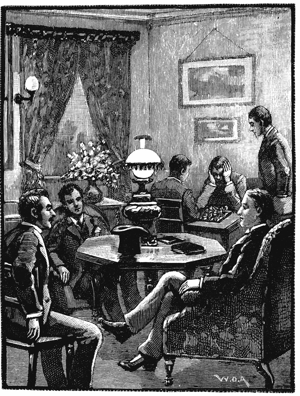 Olohuone YMCA:ssa, Exeter Hall, Lontoo, 1887 tekijältä Unbekannt
