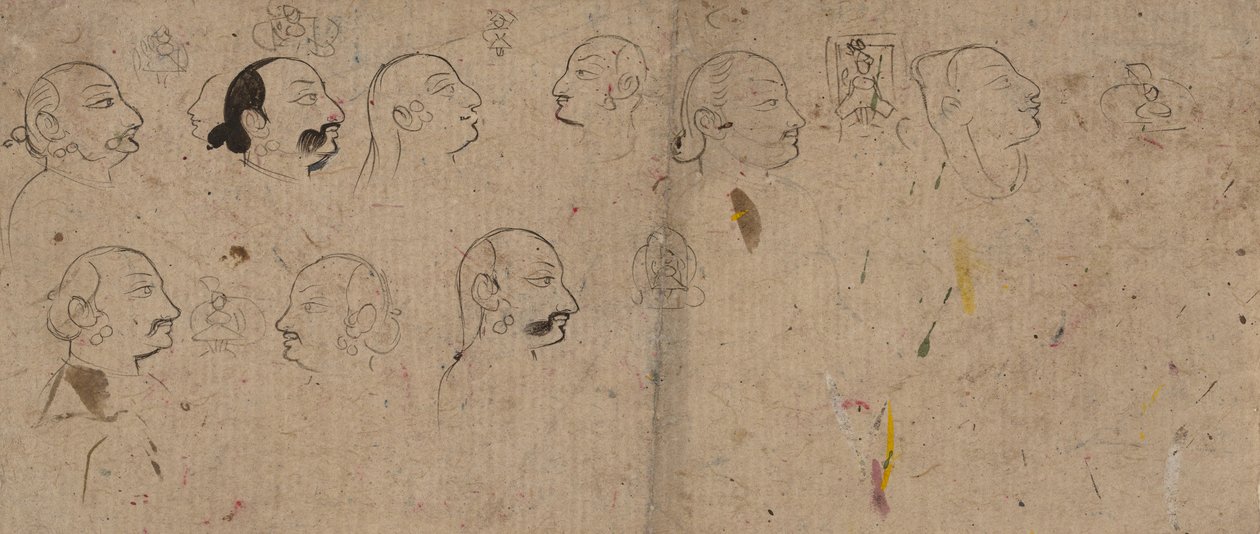 Luonnossivu kasvotutkimuksesta, todennäköisesti Maharao Kishor Singh, n. 1830. tekijältä Unbekannt