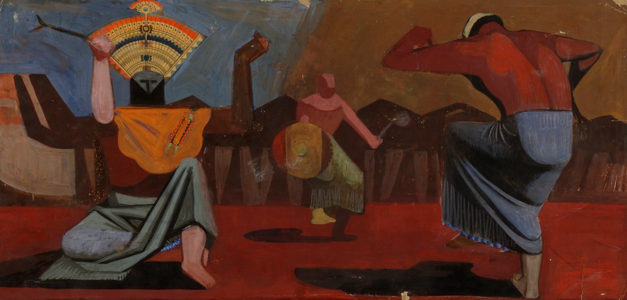 Luonnos intialaisille tanssijoille, n. 1933-1943. tekijältä Unbekannt