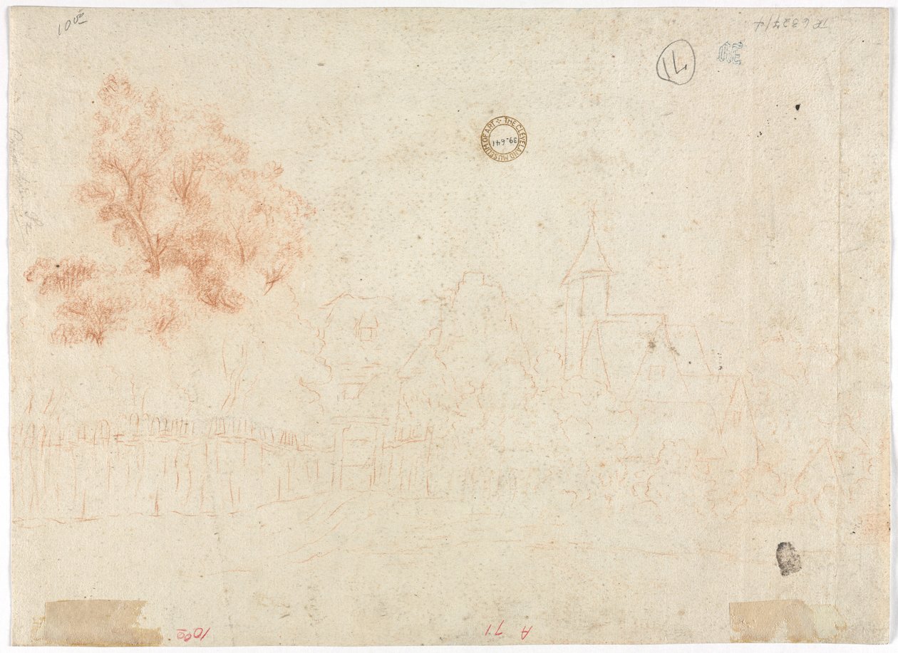 Luonnos kylän versosta, 1700-luku. tekijältä Unbekannt