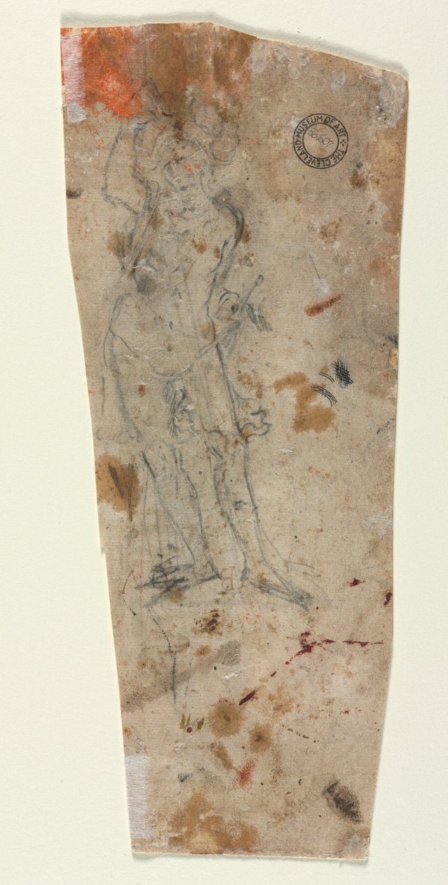 Luonnos panssaroidusta mieshahmosta, 1600-luku. tekijältä Unbekannt