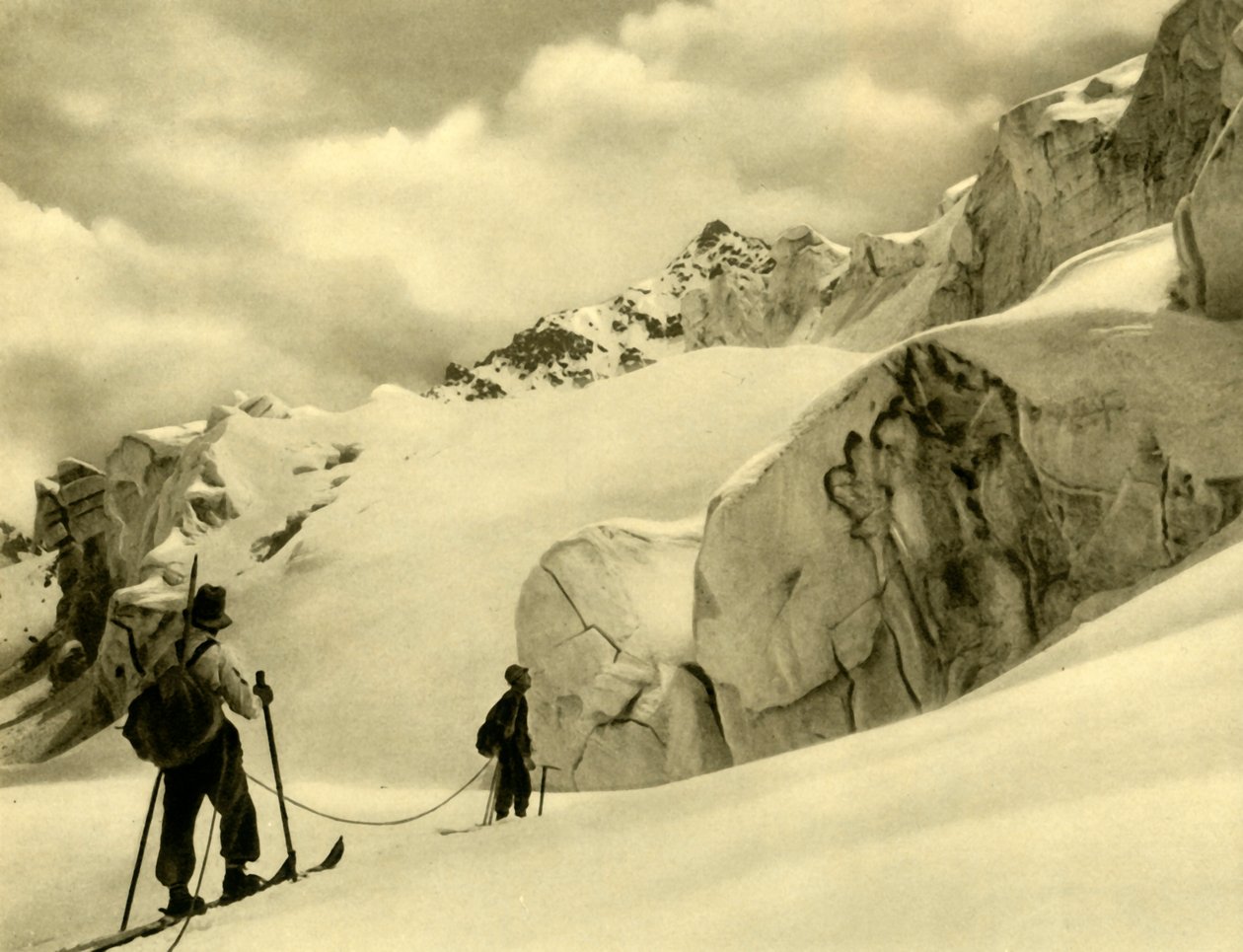 Hiihto Silvrettassa, Itävallassa, vuodelta 1935. tekijältä Unbekannt